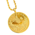 Resat Anhänger Münze mit Kette 22K vergoldet 35mm