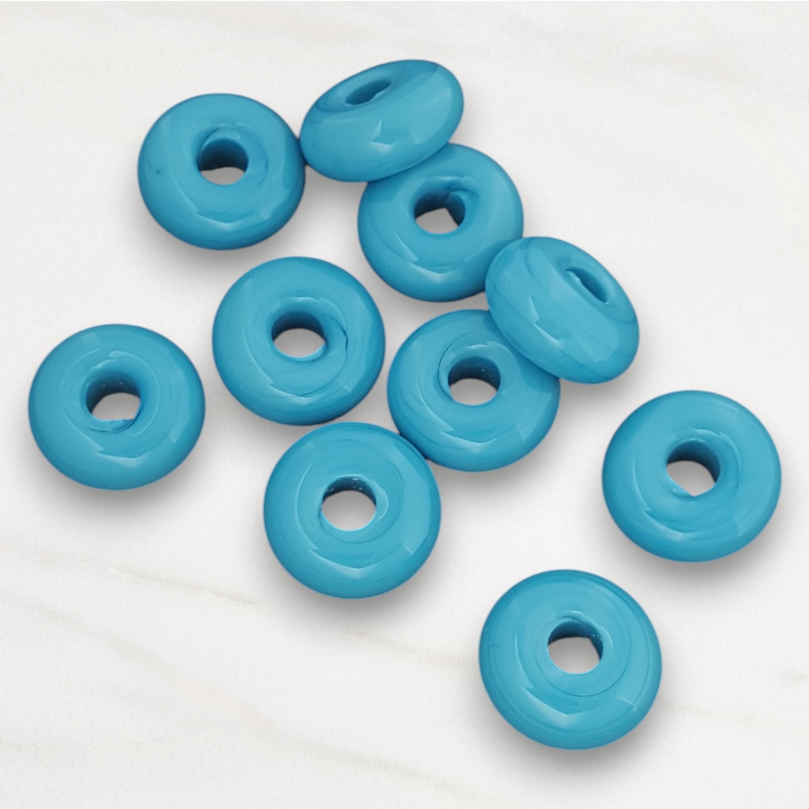 Mavi Tas Glasperle Rung Türkis 4mm