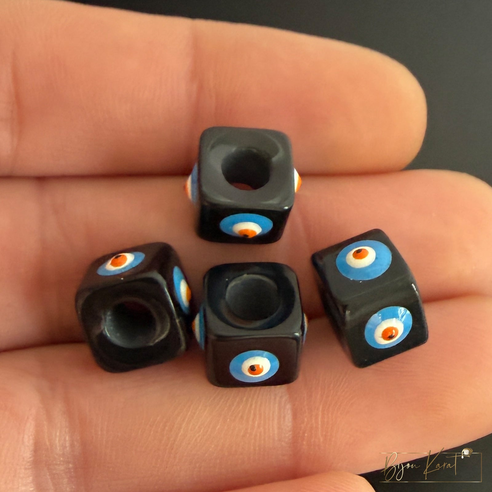 Nazar Mavi Tas Perle Schwarz 5mm