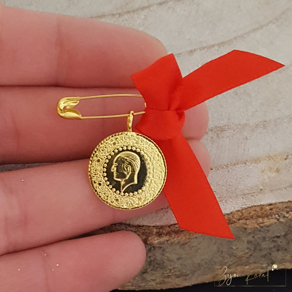 Ceyrek Münze 22K vergoldet 18mm