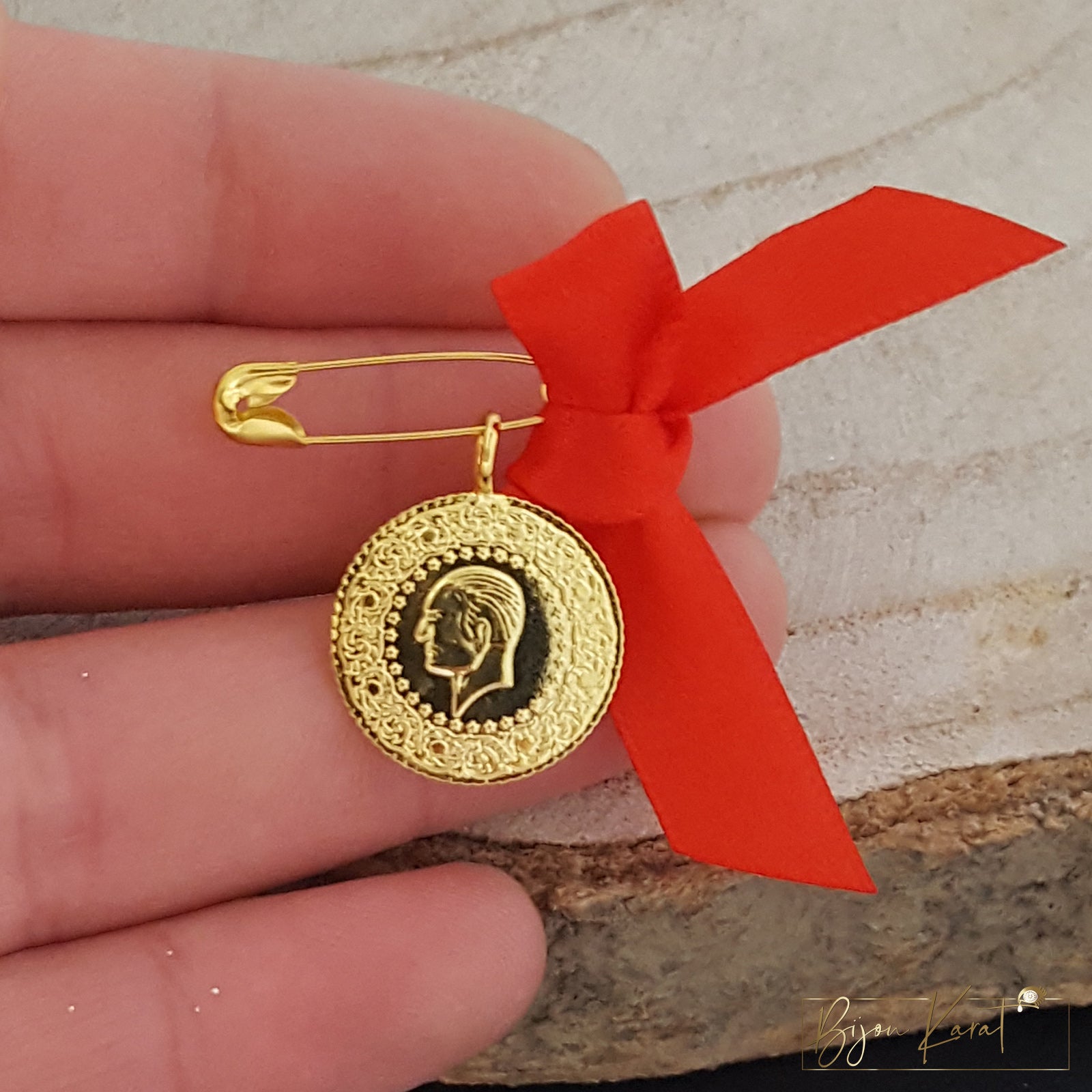 Ceyrek Münze 22K vergoldet 18mm