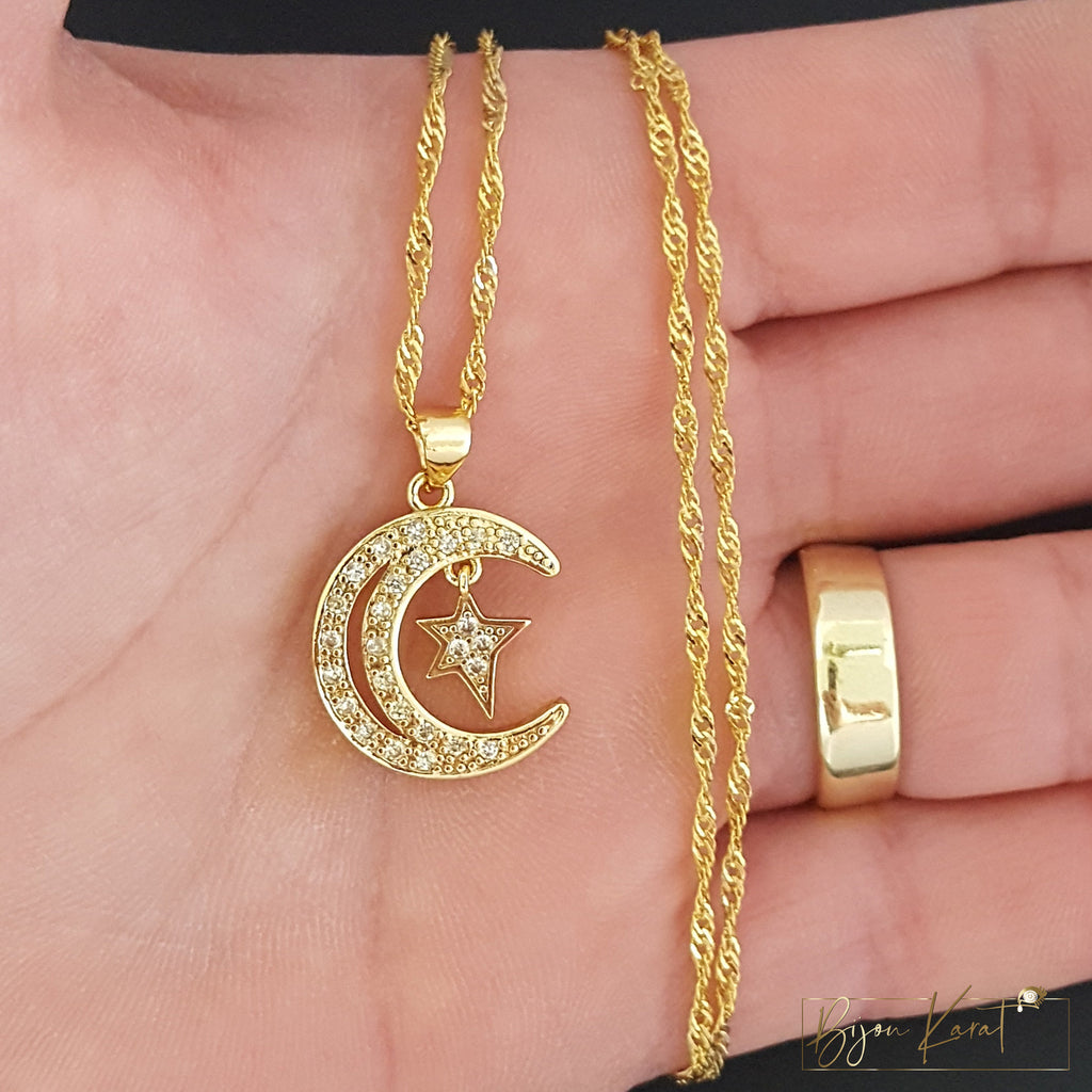 Ay Yildiz Kette 22 Karat vergoldet