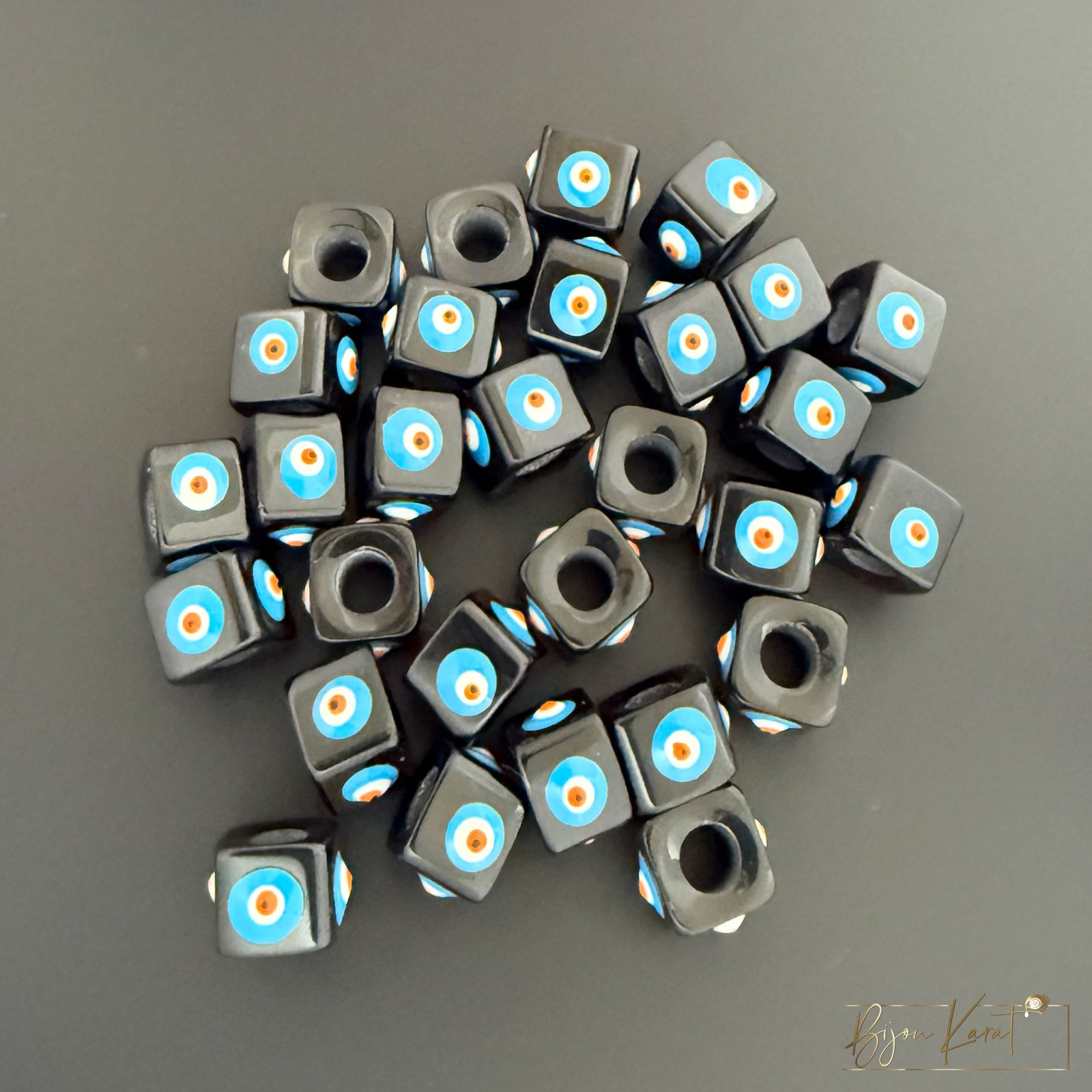 Nazar Mavi Tas Perle Schwarz 5mm