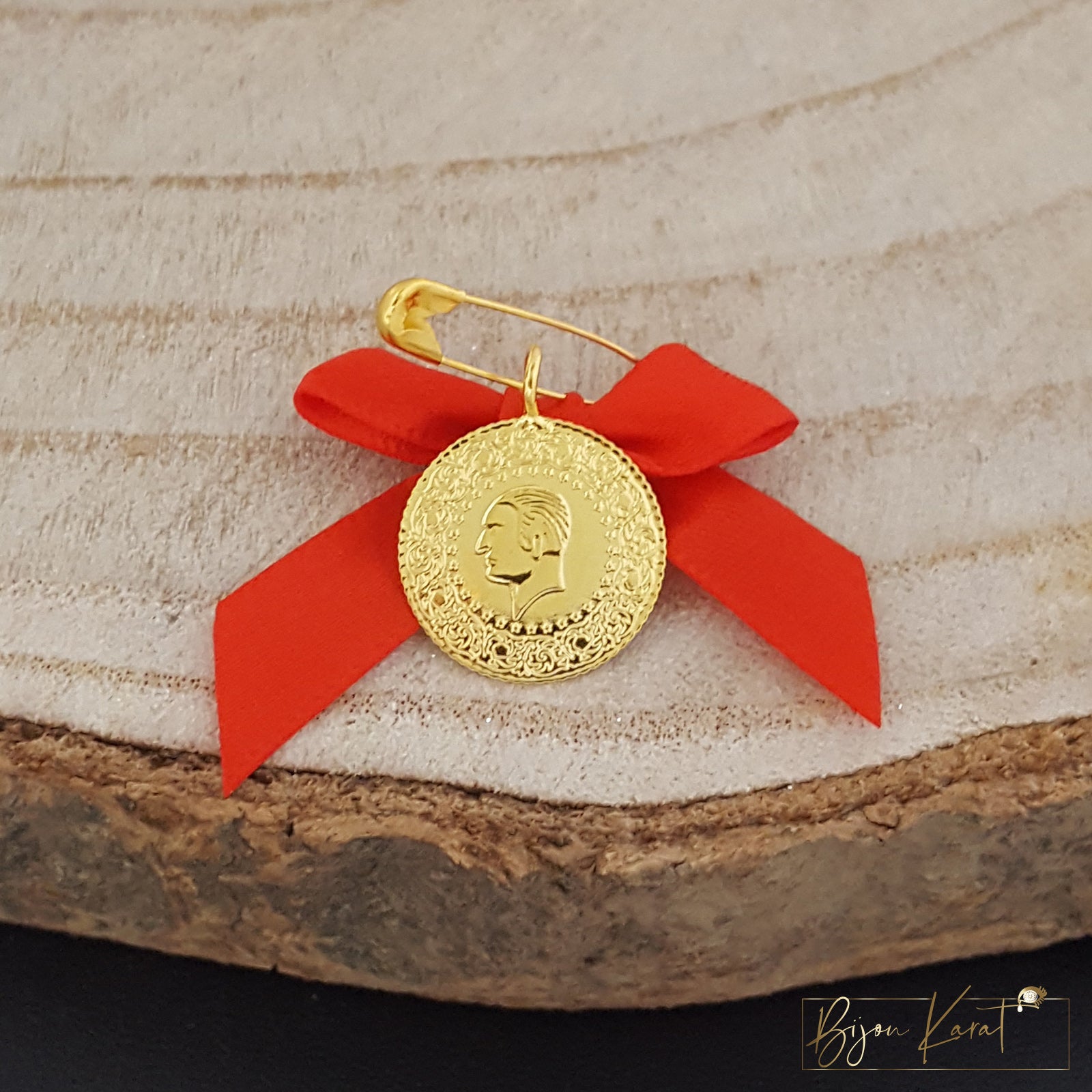 Ceyrek Münze 22K vergoldet 18mm