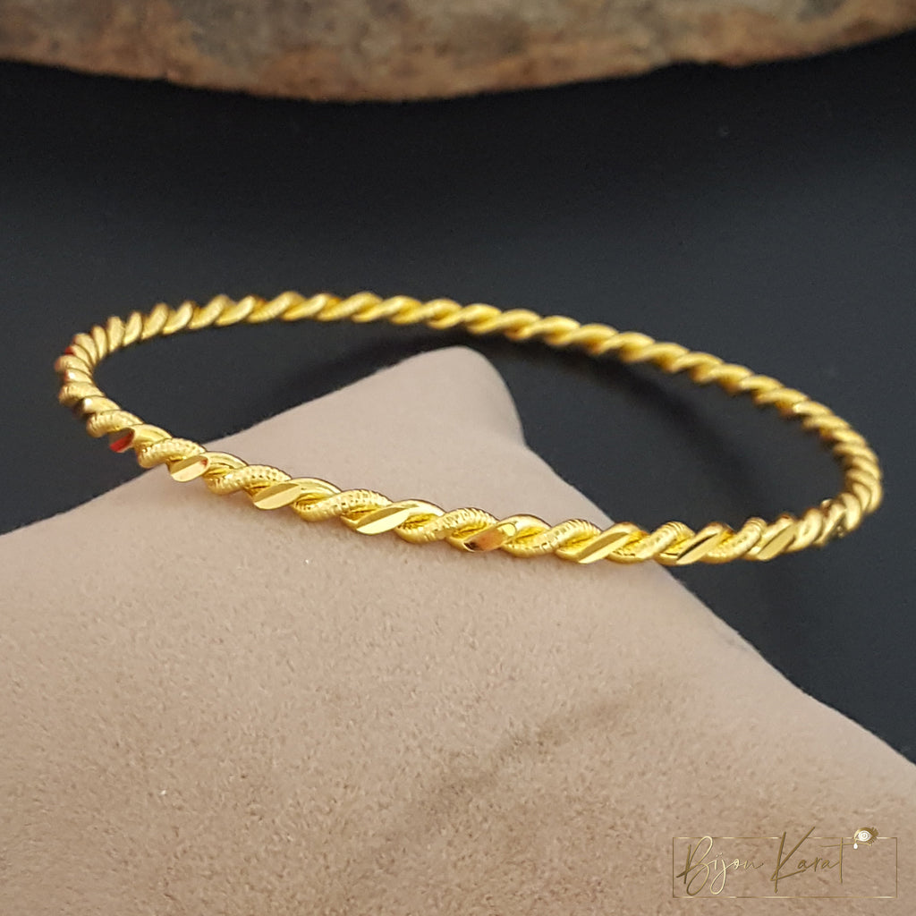 6x Ikili Armreifen 22 Karat vergoldet 3mm