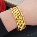 6x Ikili Armreifen 22 Karat vergoldet 3mm