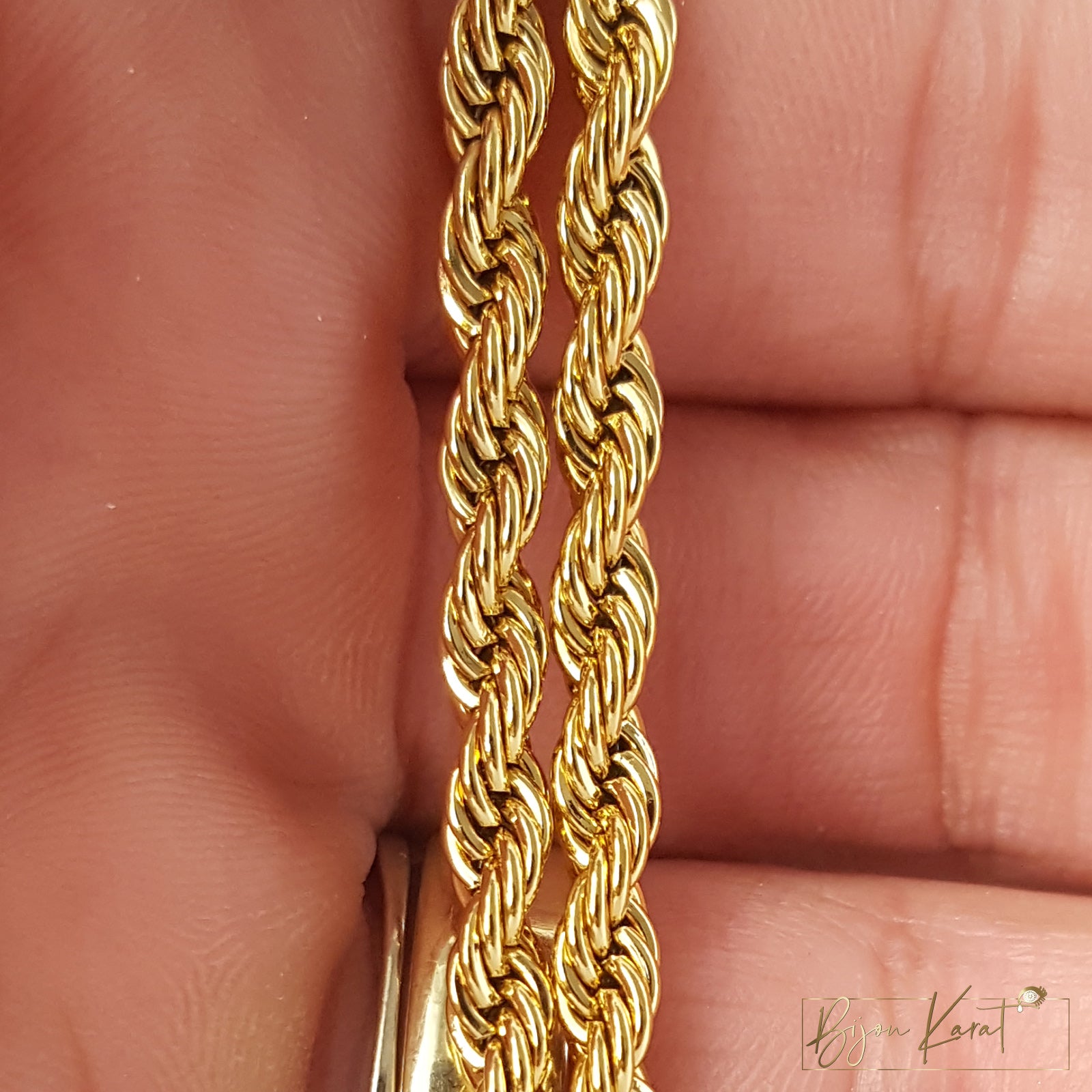 Kordelkette 22 Karat vergoldet 60 cm