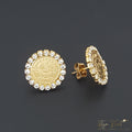 Tugra Ohrringe Zirkonia 22 Karat vergoldet 17mm