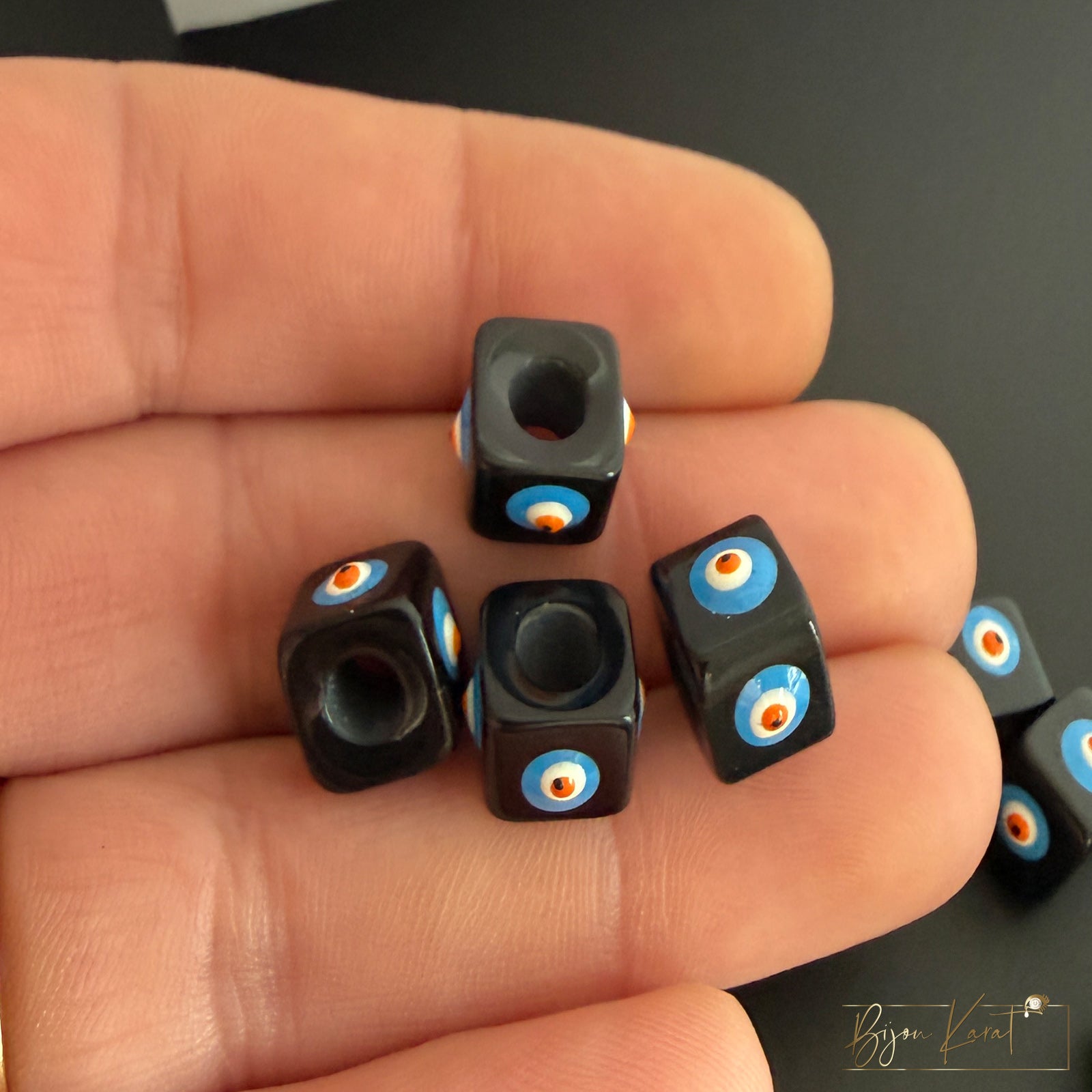 Nazar Mavi Tas Perle Schwarz 5mm